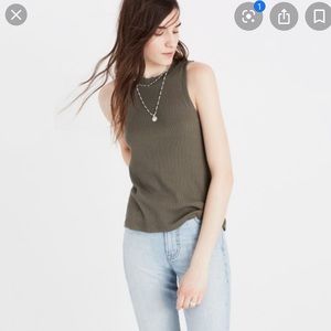 Madewell circuit rib tank, olive green